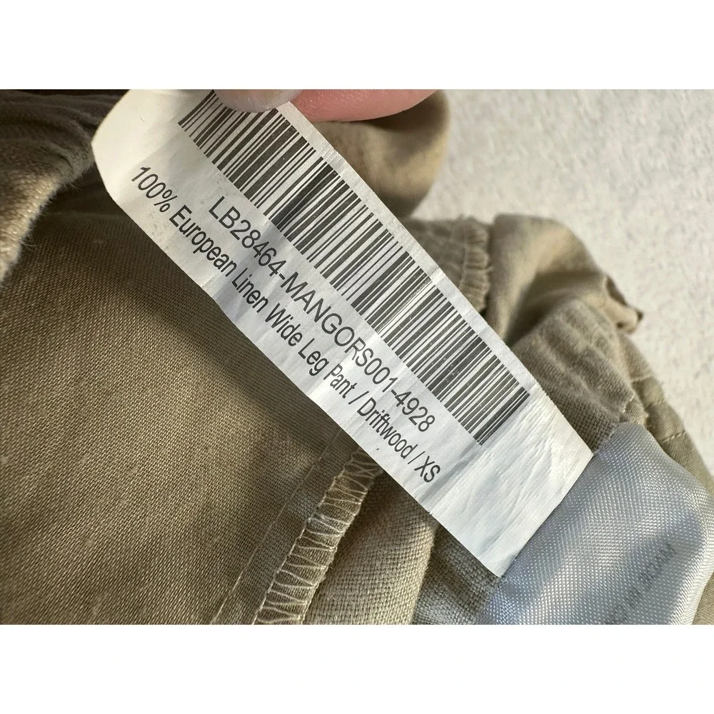 Quince Wide Leg Pant Women XS Driftwood Beige Excellent 100% European Linen